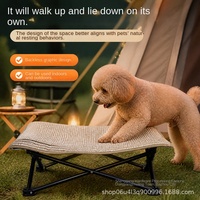 Lit de camping pliable portable pour animaux de compagnie, lit surélevé pour chien et chat, tissu respirant, cadre pliable, intérieur/extérieur, vente en gros