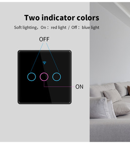 New design1/<span class=keywords><strong>2</strong></span>/3/4 <span class=keywords><strong>gang</strong></span> tiêu chuẩn Châu Âu Google nhà điều khiển bằng giọng nói Glass tuya cảm ứng thông minh tường LED Wifi chuyển đổi ánh sáng thiết bị chuyển mạch - Product Image 4