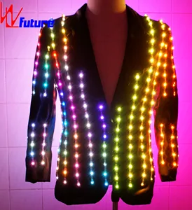 Jaket Laser Lampu LED Pria, Jaket Laser dengan Sarung Tangan, Jaket Laser LED Menyala, Jaket Mode Pria