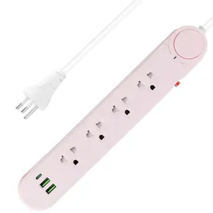 Thailand Standard 4 Ports Extension Socket With Switch Power Strip With 2 USB Type-c