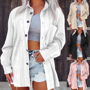 Cárdigan de Punto con Cuello Solapa y Botones para Mujer, Tallas Grandes, Color Sólido, Estilo Casual, Otoño-Invierno, Dropshipping Shopify - Product Image 5