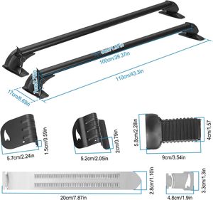 Barra de Techo Universal de Aluminio de 43 Pulgadas con Bloqueo Antirrobo, Barra Transversal Ajustable de 42.9-44.9 Pulgadas <span class=keywords><strong>para</strong></span> Marcos de Ventanas, Barras de Techo <span class=keywords><strong>para</strong></span> Automóviles - Product Image 6