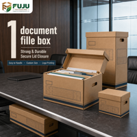 Boîte à documents industrielle robuste en carton ondulé recyclé FUJU - Logos personnalisables et impression artisanale sur mesure