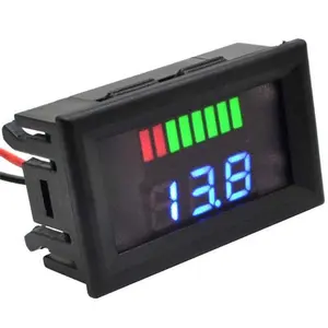 ISMART DC 12V-60V LED Lead-Acid Battery Indicator Lithium Battery Capacity Acid Tester Voltmeter Charge Level Indicator Blue