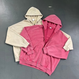 Vente en gros de sweats à capuche pour hommes sans cordon, avec fermeture éclair intégrale, impression en relief, logo personnalisé, pull noir à fermeture éclair, fabricants - Product Image 4