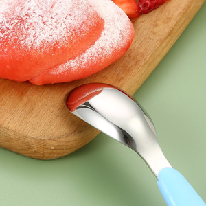 Cuchara para Bebé de Acero Inoxidable 316 de Primera Calidad, Cuchara Segura para la Autoalimentación de Niños Pequeños, Juego de Cucharas para Alimentos Complementarios para Bebés - Product Image 4