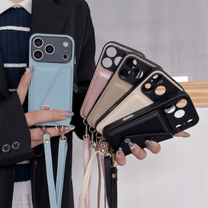 Funda tipo cartera con ranura para tarjetas y correa para iPhone 17 Pro, funda con correa cruzada para iPhone 17 Pro Max - Product Image 2