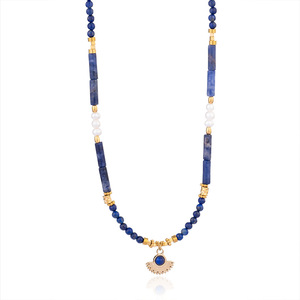 2025 luxe naturel Lapis Lazis en acier inoxydable pendentif perle d'eau douce perle bijoux de <span class=keywords><strong>mode</strong></span> pour les femmes - Product Image 6