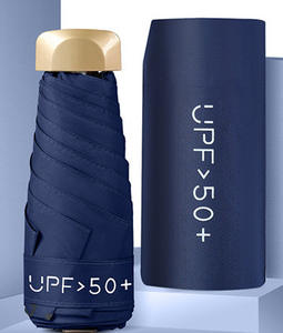 GQK 19 pulgadas personalizado Mini bolsillo aluminio eje paraguas 6K 190T Pongee logotipo personalizado impresión 5 pliegues para viajes - Product Image 3