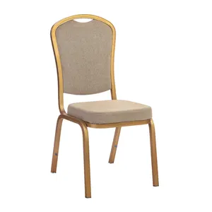 Luxury Hotel Hall Banquet Chair High Back Aluminium Metal Stacking Dining Chair
