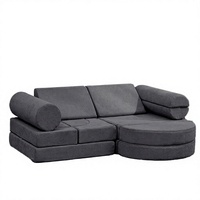 JELA Modernes Stoff-Sofa mit Verstellbarer Höhe, Aluminiumrahmen, Modulares 14-Teiliges Luxus-Sofaset für Kinder und Erwachsene, Geeignet für Kleinkinder und Hotelnutzung