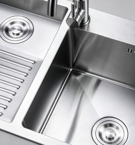 Fregadero de cocina cuadrado de acero inoxidable con doble cubeta, lavadero integrado con tabla de lavado, para lavandería, hogar, apartamento, proyecto, lavabos para champú - Product Image 2