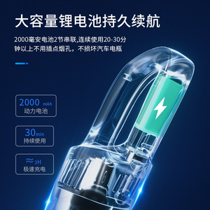 เครื่องดูดฝุ่นแบบพกพาไร้สาย ขนาด 0.3 ลิตร ใช้แบตเตอรี่แบบชาร์จได้ สำหรับใช้ในรถยนต์และบ้าน - Product Image 3