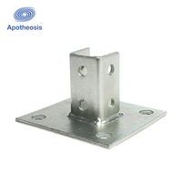 Support de poteau triangulaire simple face en aluminium réglable avec placage en zinc