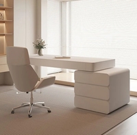 Bureau de style crème bureau blanc pur pour salon de beauté bureau de consultation médicale avec tiroir bureau d'ordinateur