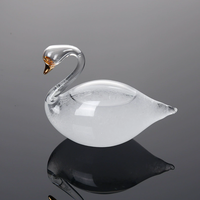 Baromètre en verre soufflé artisanal en borosilicate, style cygne, pour la décoration de la maison et la prévision météo