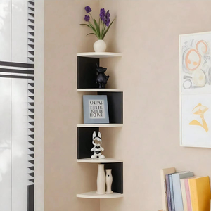 Estante de pared de 5 niveles, estantería de esquina, estantes flotantes de esquina, organizadores de cocina, almacenamiento, arte para sala de estar, decoraciones para el hogar - Product Image 2