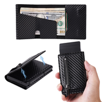 CASEKEY Portefeuille magnétique en cuir avec protection RFID, porte-cartes, porte-monnaie, portefeuille à trois volets en cuir