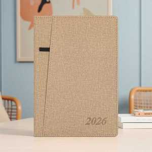 Personalised Leather Hardcover Notebook Planner with Saddle Stitching PP Cover Colourful Elastic Bands & Custom Bullet Notes - Product Image 5