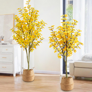 Plantas Artificiales de <span class=keywords><strong>Ginkgo</strong></span> Pequeñas de Alta Calidad para Exteriores, Bonsáis y Árboles en Maceta, Árboles de <span class=keywords><strong>Ginkgo</strong></span> para Decoración del Hogar - Product Image 2