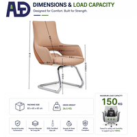 Chaise de bureau cantilever moderne en cuir PU, dossier moyen, chaise de visiteur exécutive, accoudoirs rembourrés, hauteur réglable, pour hôtel et chambre