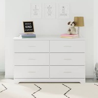 Commode de rangement à 6 tiroirs, table de chevet pour chambre à coucher, commode en bois laqué