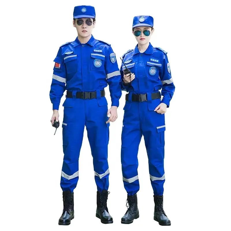 Uniformes de seguridad del equipo de rescate, uniforme de Oficial azul de la Real seguridad, Unisex