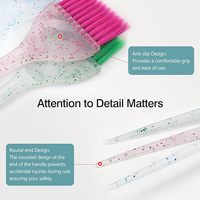 Pinceau de coloration capillaire en nylon transparent à paillettes avec manche, brosse à poils doux, peigne à queue de rat, pinceau de teinture, outil de coiffure imperméable pour salon