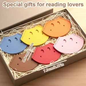 Smile Corner Protector Pu Leather Happy <b>Bookmark</b> Portable Paper Page Mark Clip Reusable Fun <b>Gifts</b> for Book Clubs - Product Image 6