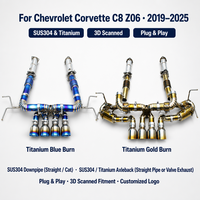 Système d'échappement complet en titane à montage direct avec collecteur catalytique et soupape OEM pour Chevrolet CORVETTE C8 Z06 2019-2025
