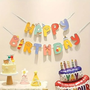 A colorful birthday candle "Happy Birthday" banner is suitable for birthday <strong>decoration</strong>. - Product Image 4