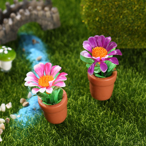 Simulated Potted Plants 3-5 Cm Resin <b>Miniature</b> Plant Models For Desktop Indoor Decorations - Product Image 3