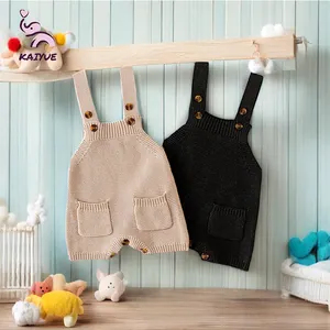 Nuevo verano moda tejer 100% algodón bebé mameluco chico general infantil monos verano prendas de punto para bebé conjunto de regalo