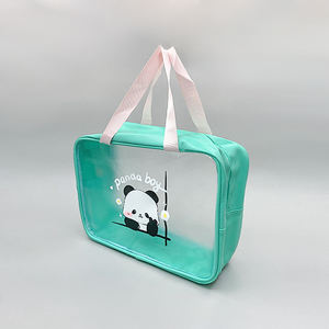 Custom Printed PVC Holographic Button Pouch Fashion <b>Ziplock</b> Clutch Clear Transparent <b>Bag</b> Cartoon Holographic Zippered <b>Bag</b> - Product Image 1