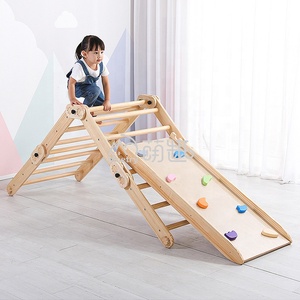 Moetry-Marco de escalada Montessori de madera plegable, escalador triangular Pik ler con rampa, cuidado de la Día, juegos de gimnasio en interiores - Product Image 3