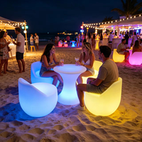 Ensemble de table et chaises LED pour Halloween et Noël, intérieur/extérieur, en forme de taille, étanche IP54, anti-corrosion, télécommande, intelligent, loisirs