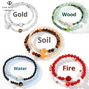 Pulseira Suplemento de Deficiência de Cinco Elementos, Ouro, Madeira, Água, Fogo, Terra, Estilo Chinês, Cinco Direções das Divindades da Riqueza - Product Image 1