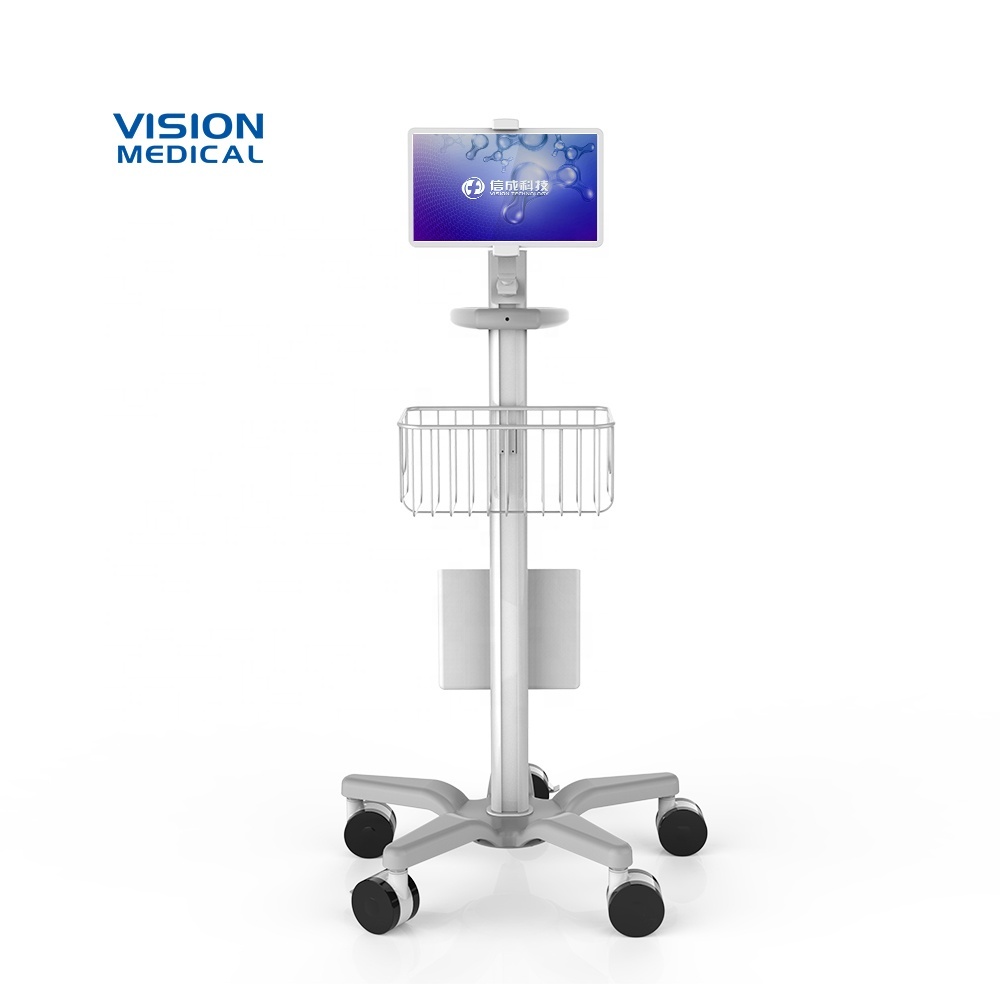 Portable mobile rolling stand hospital optimal patient care trolley PC laptop trolley medical computer cart