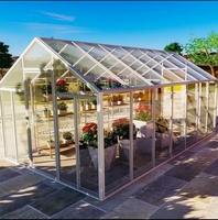 Serres en polycarbonate de 10x12 pieds maison de jardin de plain-pied serre à cadre en aluminium maison chaude