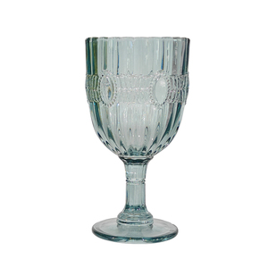 Calice in <span class=keywords><strong>Vetro</strong></span> Colorato Goffrato Vintage FUNGER per Banchetti Nuziali, Bicchiere da Acqua con Stelo in Stile Europeo, Riciclabile ed Ecologico - Product Image 3