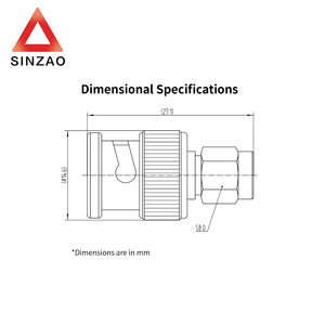 Wayiii DC-4GHz RF đồng trục Adapter <span class=keywords><strong>BNC</strong></span> Nam <span class=keywords><strong>SMA</strong></span> nam thép không gỉ RF lò vi sóng thành phần hiệu suất cao kết nối đồng trục - Product Image 6