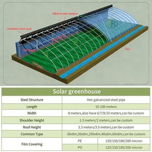 Large Nursery Solar Film Greenhouse with Bottom Heat Technology for Seedling <strong>Propagation</strong> and Vegetable Growing Single PE Layer - Product Image 2