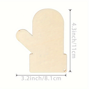 10 pièces/ensemble poli inachevé gants en forme de copeaux vierges en bois Art déco conseil gravure décor à la maison Souvenir modèle sculpture cadeau - Product Image 1
