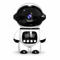 Robot Intelligente AI 2 in 1 con Telecamera di Sicurezza Domestica WiFi 1080P a 360° °   Monitor per Bambini e Animali Domestici con Audio Bidirezionale e Funzione Chat, Design Astronauta