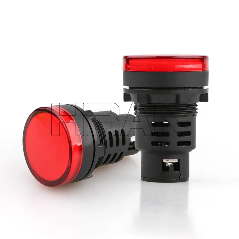 赤色LED380Vネジ留め式端子防水プラスチック信号ランプ30mm機器表示灯