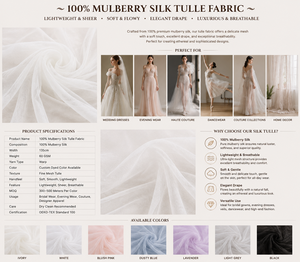 <span class=keywords><strong>Tissu</strong></span> en tulle <span class=keywords><strong>de</strong></span> <span class=keywords><strong>soie</strong></span> <span class=keywords><strong>de</strong></span> <span class=keywords><strong>mûrier</strong></span> 30 g/m² teint, léger, pour les marques <span class=keywords><strong>de</strong></span> mode nuptiale et la fabrication <span class=keywords><strong>de</strong></span> vêtements en gros - Product Image 2
