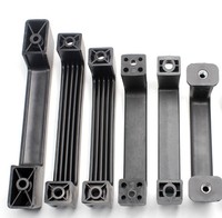 Boîte à outils en plastique noir avec poignée épaissie en alliage d'aluminium et poignée en forme de U de four