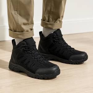 Nuovi Arrivi Diretti dalla Fabbrica: Scarpe da Trekking e Arrampicata per Uomo in Pelle Scamosciata Sintetica, Impermeabili, con Lacci, Verde Militare, Nero, Rosso - Product Image 3