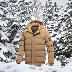 Parka con Capucha para Hombre, Invierno 2023, Gruesa, Cortavientos, Transpirable, Ecológica, 80% Chaqueta, Cierre de Cremallera, Ropa Exterior Informal, Sin Costuras - Product Image 2