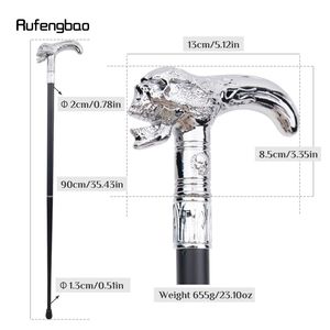 Canne de marche Rufengbao Leopard Head 90cm en acier carbone, bâton de luxe tendance pour hommes et femmes - Product Image 2